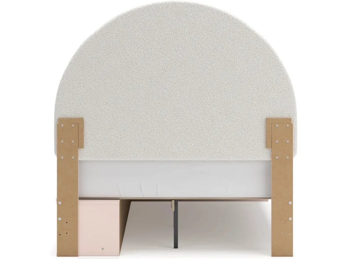 Kids Mor Furniture Wistenpine Panel Bed W/ Storage, Dresser, Mirror & Nightstand In Blush, Twin