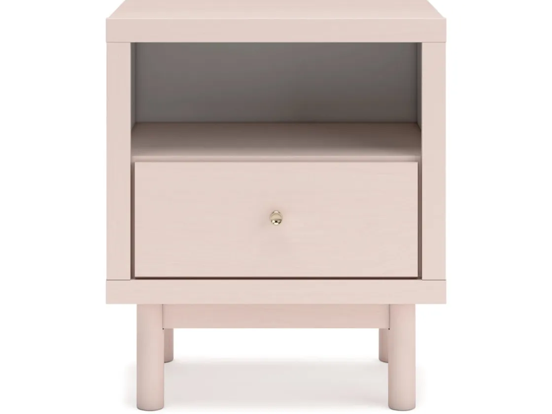 Kids Mor Furniture Wistenpine Panel Bed W/ Storage, Dresser, Mirror & Nightstand In Blush, Twin