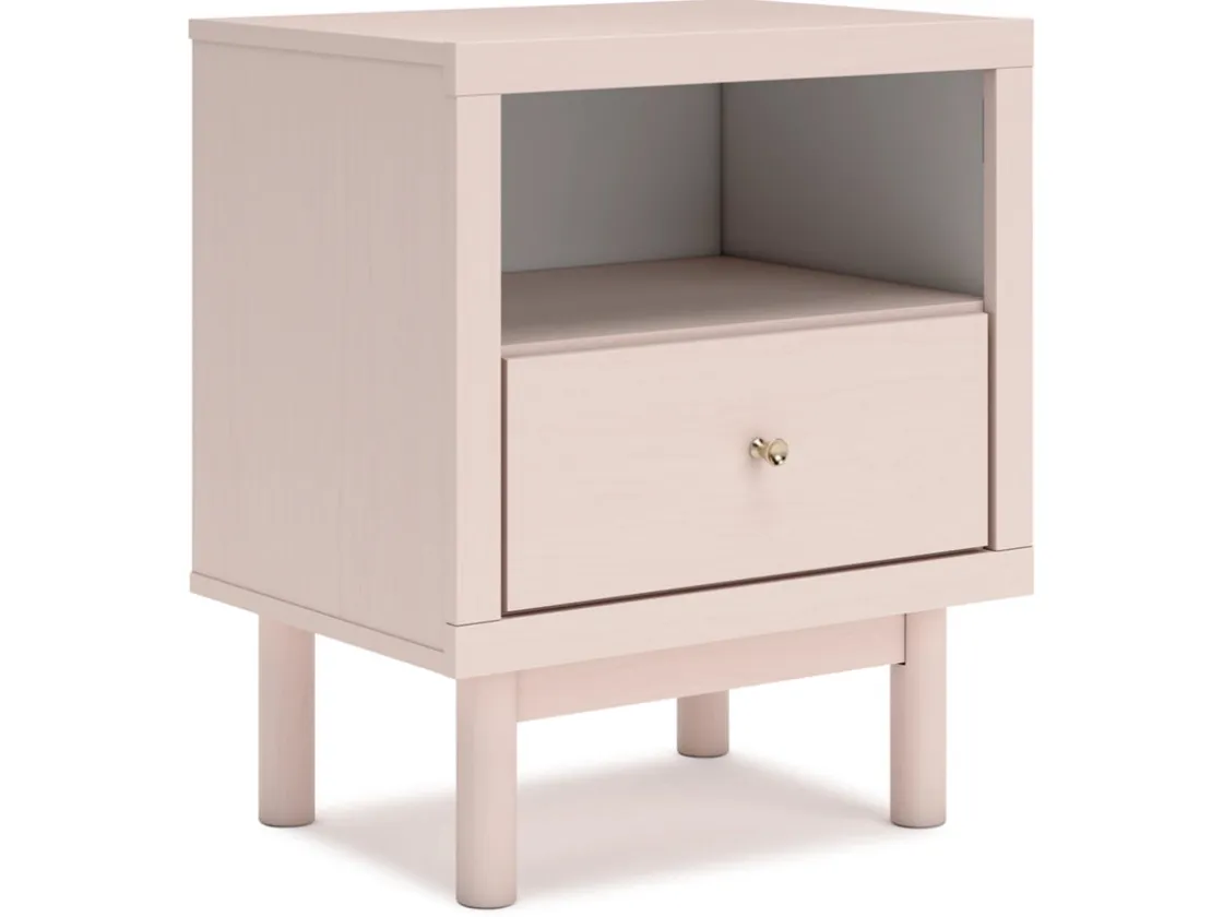 Kids Mor Furniture Wistenpine Panel Bed W/ Storage, Dresser, Mirror & Nightstand In Blush, Twin