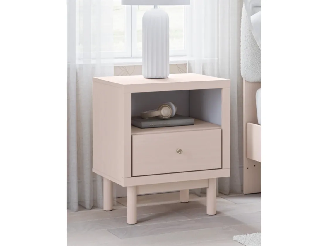Kids Mor Furniture Wistenpine Panel Bed W/ Storage, Dresser, Mirror & Nightstand In Blush, Twin