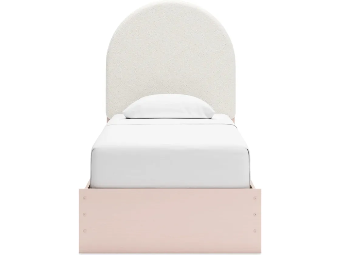 Kids Mor Furniture Wistenpine Panel Bed W/ Storage, Dresser, Mirror & Nightstand In Blush, Twin