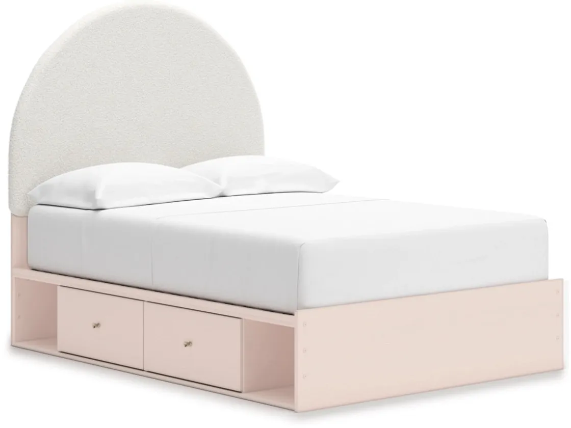 Kids Mor Furniture Wistenpine Panel Bed W/ Storage, Dresser, Mirror & Nightstand In Blush, Twin