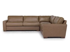 Mor Furniture York 3 Piece Sectional In Chestnut Leather