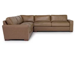Mor Furniture York 3 Piece Sectional In Chestnut Leather
