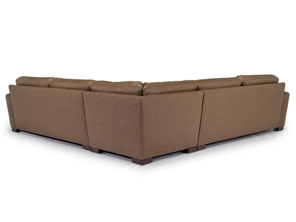 Mor Furniture York 3 Piece Sectional In Chestnut Leather