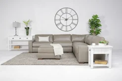 Mor Furniture York 3 Piece Sectional In Chestnut Leather