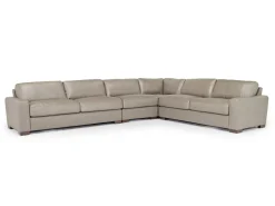 Mor Furniture York 4 Piece Sectional In Chestnut Leather