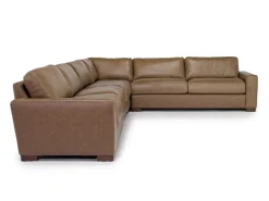 Mor Furniture York 4 Piece Sectional In Chestnut Leather