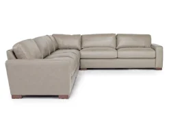 Mor Furniture York 4 Piece Sectional In Chestnut Leather