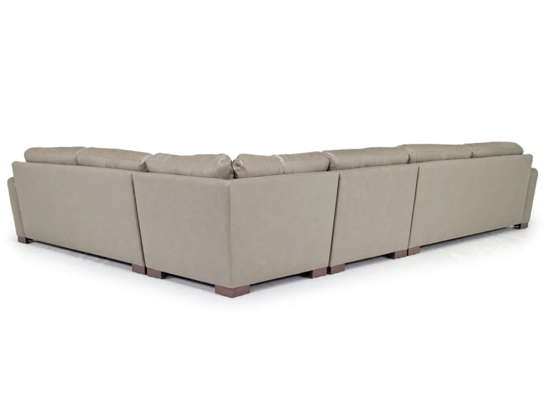 Mor Furniture York 4 Piece Sectional In Chestnut Leather