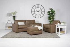 Mor Furniture York Ottoman In York Taupe Leather