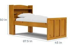 Kids Mor Furniture Young Pioneer Bookcase Bed W/ 4 Drawer Storage In , Twin