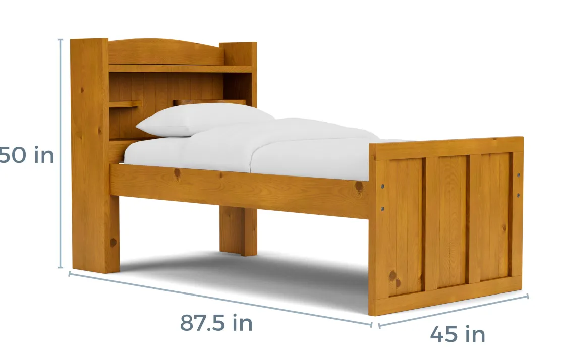 Kids Mor Furniture Young Pioneer Bookcase Bed W/ 4 Drawer Storage In , Twin