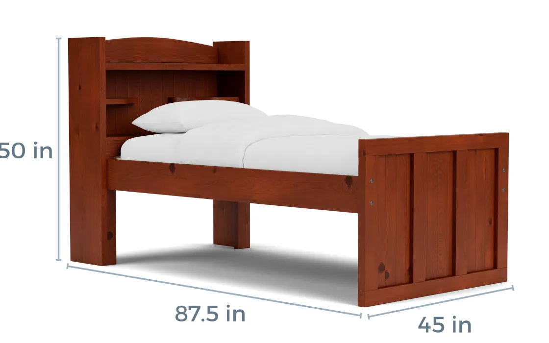 Kids Mor Furniture Young Pioneer Bookcase Bed W/ 4 Drawer Storage In , Twin
