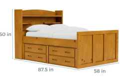 Kids Mor Furniture Young Pioneer Bookcase Bed W/ 4 Drawer Storage In , Twin