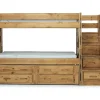 Kids Mor Furniture Young Pioneer Bunk Bed W/ Storage Steps & 4 Storage Drawers In Dark Gray, Twin/Twin