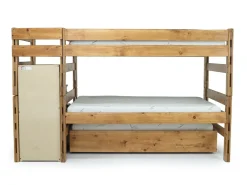 Kids Mor Furniture Young Pioneer Bunk W/ Storage Steps & Trundle Bed In Dark Gray, Twin/Twin