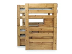 Kids Mor Furniture Young Pioneer Bunk W/ Storage Steps & Trundle Bed In Dark Gray, Twin/Twin