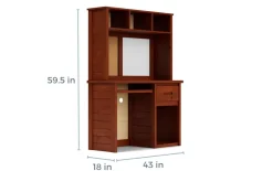 Kids Mor Furniture Young Pioneer Desk & Hutch In Natural