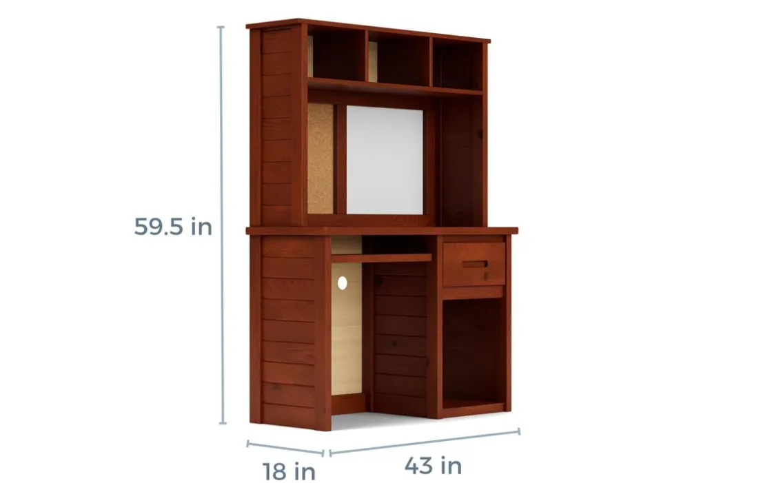 Kids Mor Furniture Young Pioneer Desk & Hutch In Natural