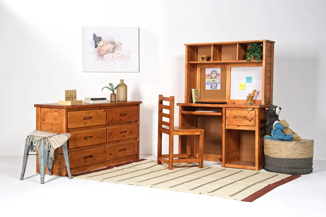 Kids Mor Furniture Young Pioneer Desk & Hutch In Natural