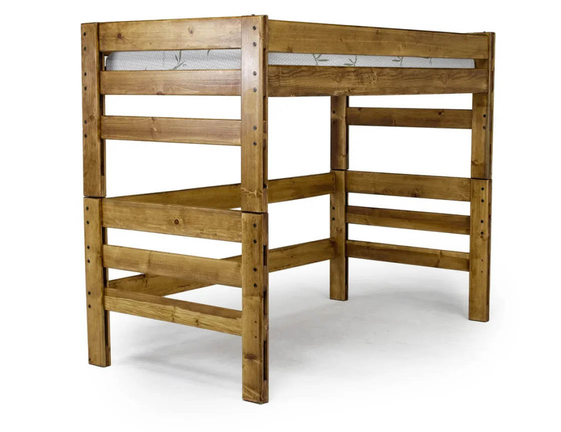 Kids Mor Furniture Young Pioneer Loft Bed In Cinnamon, Twin