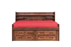 Kids Mor Furniture Young Pioneer Sideways Captain Bed W/ 4 Drawer Storage In Cinnamon, Twin