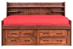 Kids Mor Furniture Young Pioneer Sideways Captain Bed W/ 4 Drawer Storage In Cinnamon, Twin