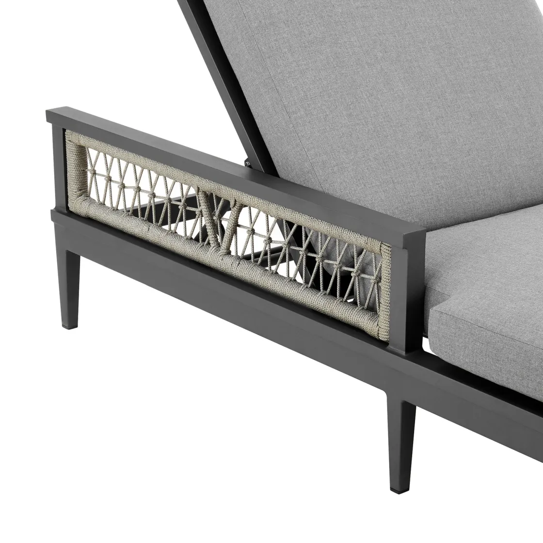 Mor Furniture Zella Outdoor Lounge Chaise In Earl Gray
