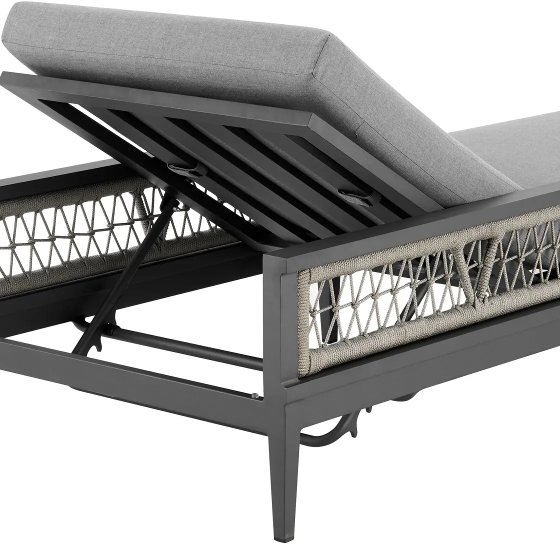 Mor Furniture Zella Outdoor Lounge Chaise In Earl Gray