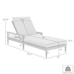 Mor Furniture Zella Outdoor Lounge Chaise In Earl Gray